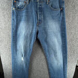 Levis 501 93 Straight Jeans Button Fly Classic Blue Denim Men Cotton ACTL 32X29